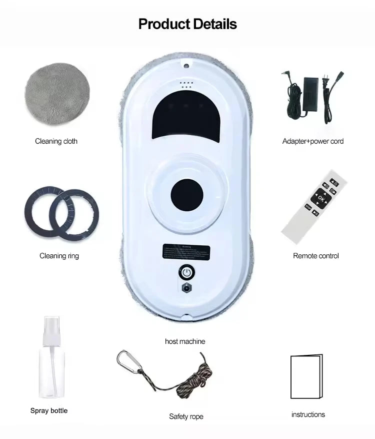 Window Cleaning Robot High Suction Electric Window Cleaner Robot Anti-falling Remote Control Robot Vacuum Cleaner