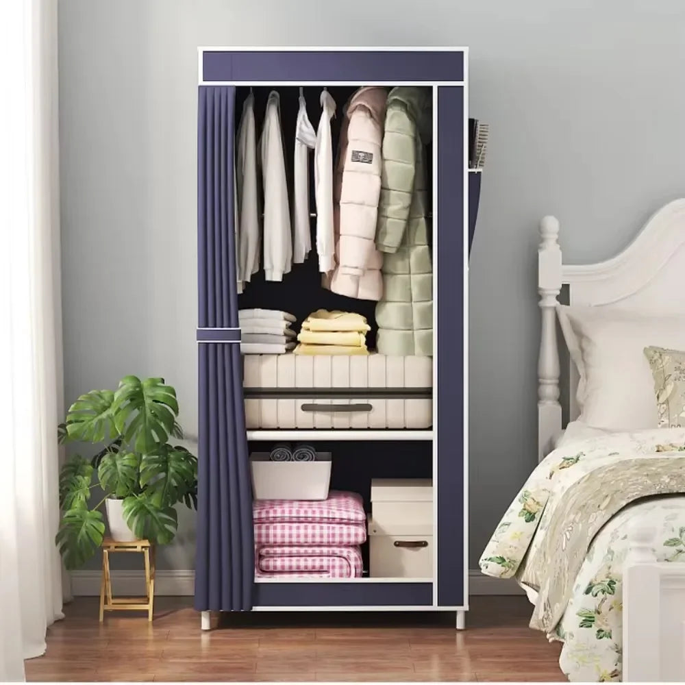 Minimalist Floor Mounted Wardrobe Home Multi-Layer Dustproof Wardrobes Household Simple Assembly Bedroom Simple Clothing Cabinet