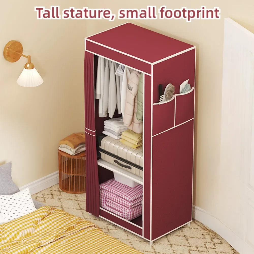 Minimalist Floor Mounted Wardrobe Home Multi-Layer Dustproof Wardrobes Household Simple Assembly Bedroom Simple Clothing Cabinet